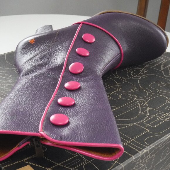 Art Gaucho Ceraza Harlem heeled leather boot in plum crazy and Fushia size EU 40 - Picture 6 of 16